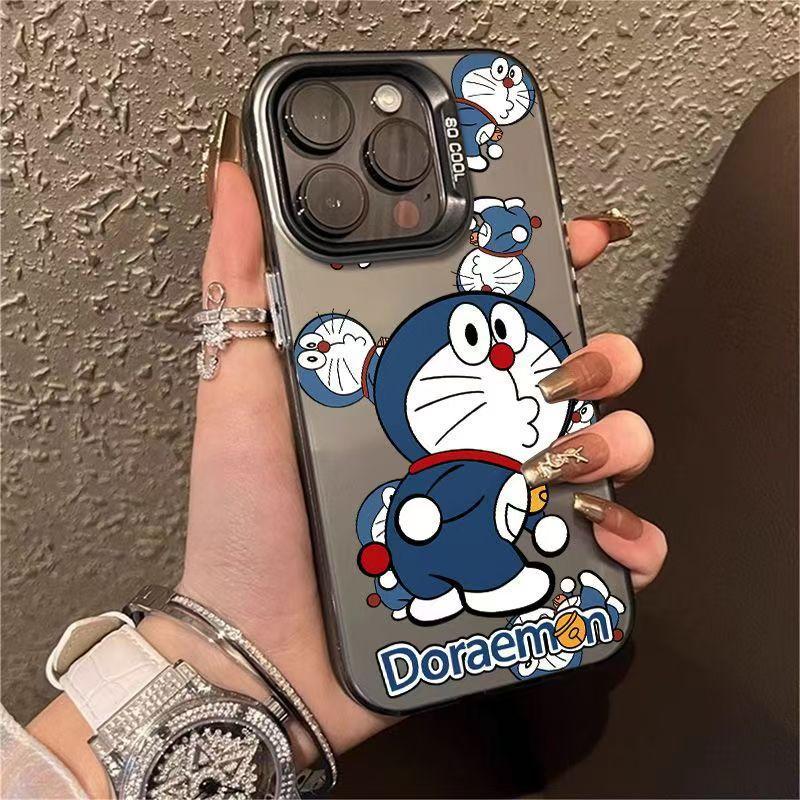 Back Jingle Cat Colored Silver Shell Applies To Apple 17/16/15 Pro Mobile Phone Case 14promax13/12/11 Tide