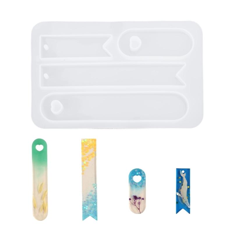 

DIY Bookmark Resin Mold Heart Oval Pendant Bookmark Silicone Mold Tassels Set Epoxy Casting Mold for Jewelry Making DIY