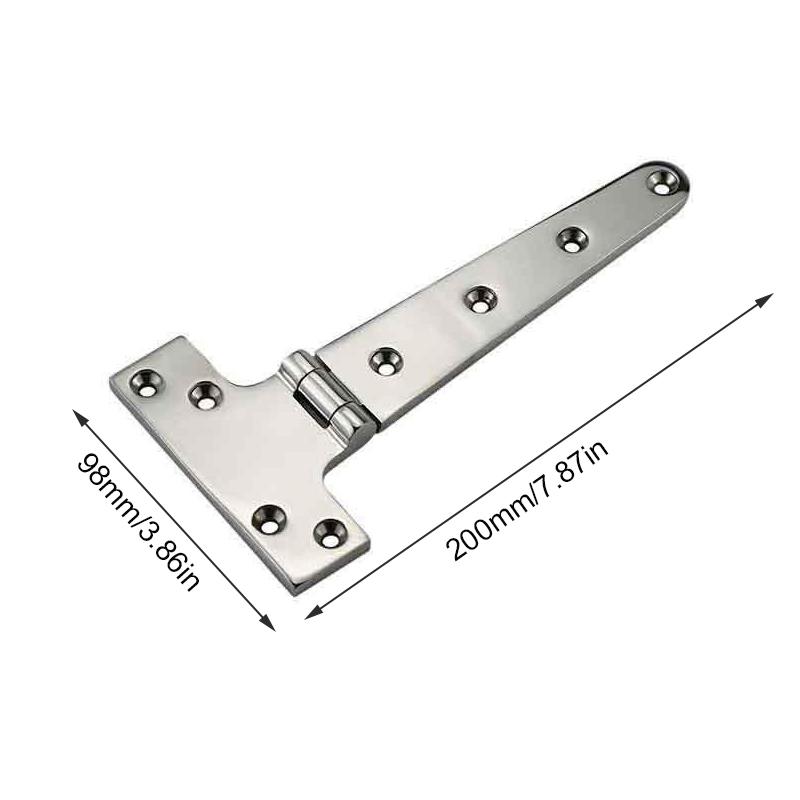 Marine Grade 316 Stainless Steel T Hinge Rust Resistant Hinge for Caravan Shed Cabinet Garden Gate Boat Accessory
