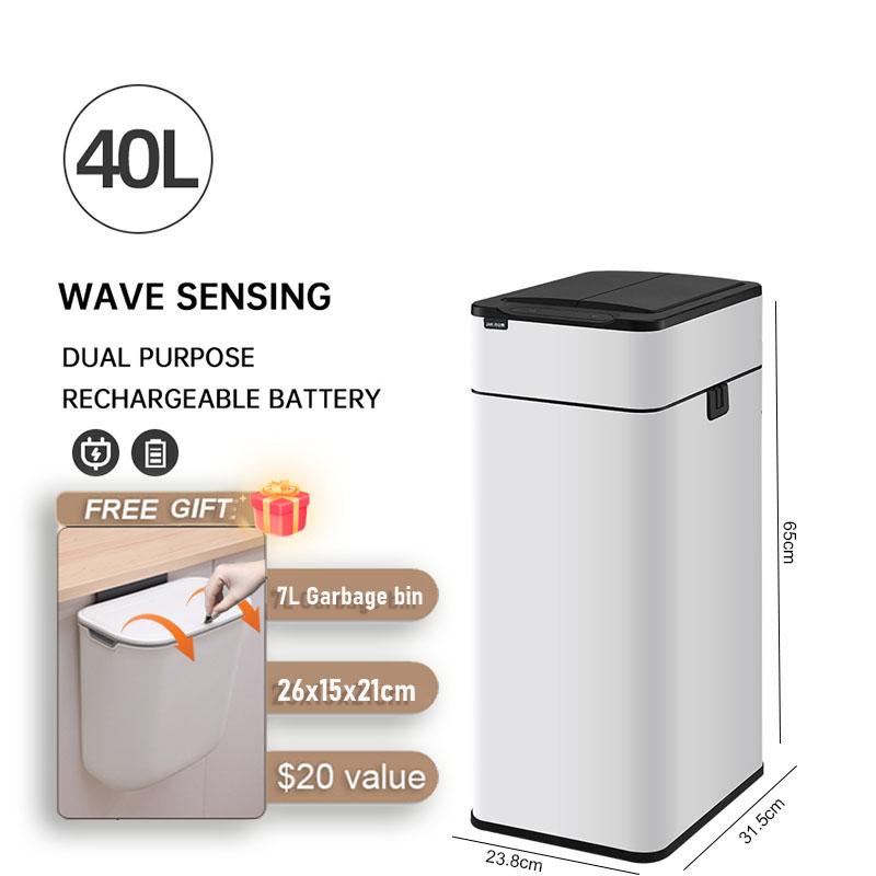 Smart Mülleimer Edelstahl Automatische Sensor Küche Mülltonne Große Kapazität Lebensmittel Abfall Körbe Badezimmer Papierkorb
