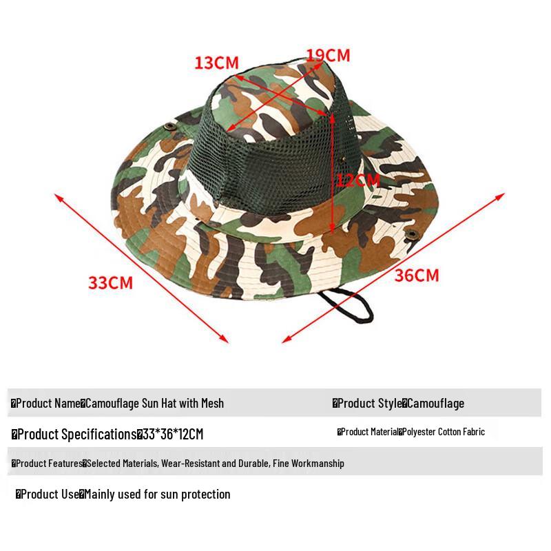 Outdoor Camouflage Mesh Sun Hat