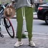 Mens Casual Solid Color Cable Knit Drawstring Waist Jogger Pants