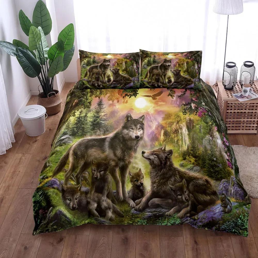 

Комплект постільної білизни Digital Wolf Duvet/Doona Cover Set Single Twin Double Queen King Cal King Size Комплект постільної білизни 135x200cm
