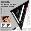 Woodworking Triangle Ruler Aluminum Alloy Angle Protractor Speed Metric Square Measuring Ruler with 6 Inch Foldable Ruler Bar