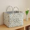 Vintage Floral Print Baskets Quilted Fabric Storage Basket Foldable Floral Patterned Basket Snack Clothes Sundries Storage Bags