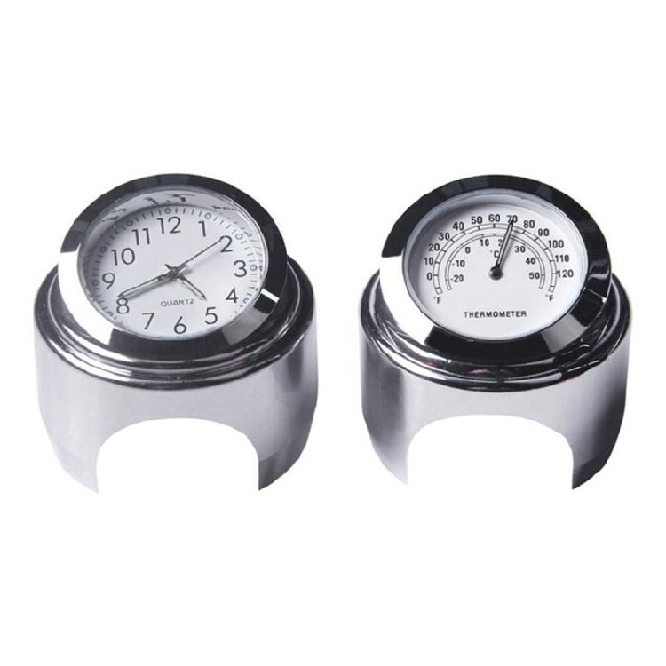 

2 in 1 Motorcycles Handlebar Clock Thermometer Temp Gauge Luminous Dial Clock