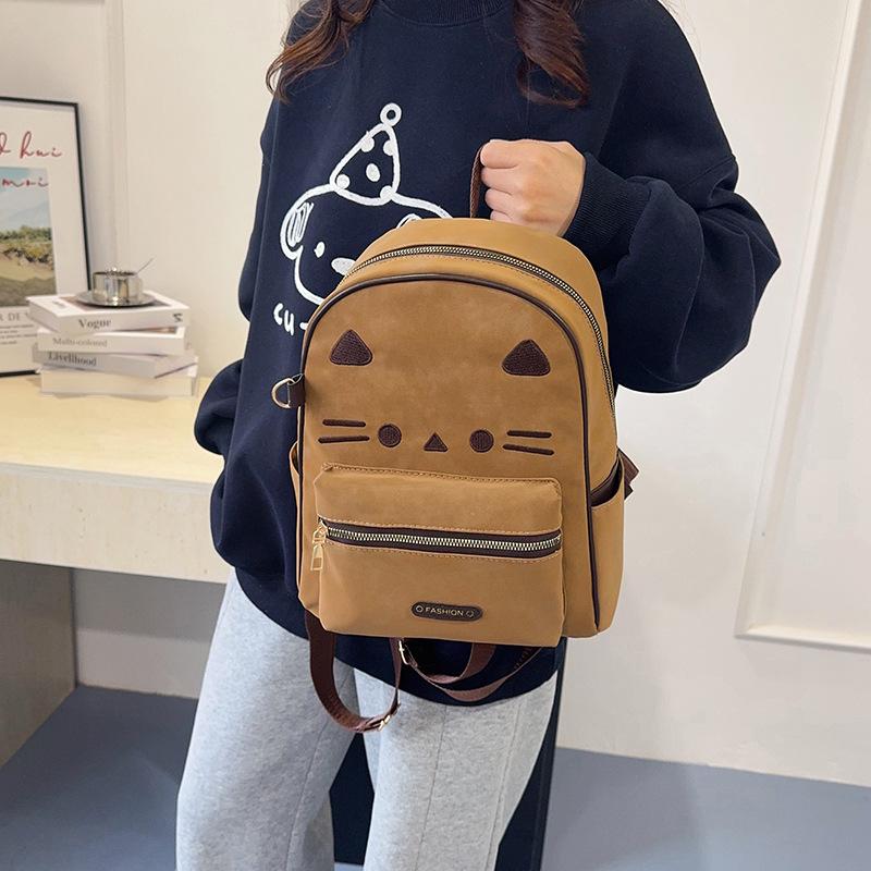 Schoolbag Korean version ins cartoon cute kitten backpack female niche design fashionable versatile casual large-capacity backpack