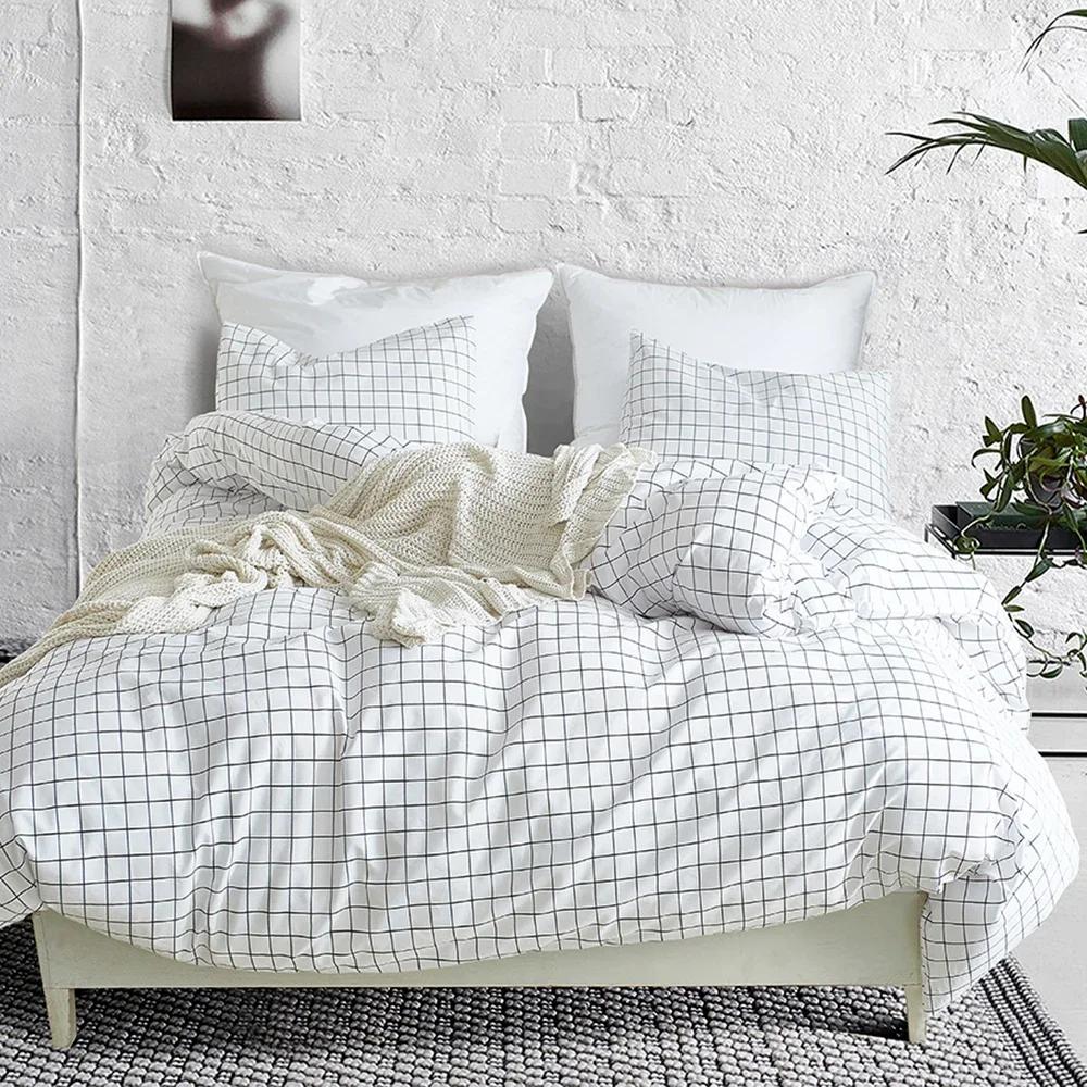 3pcs Boho Bedding Set Striped Geometric Duvet Cover and Pillowcases in Brown Ethnic and Traditional Style Soft Cozy Quilt Covers