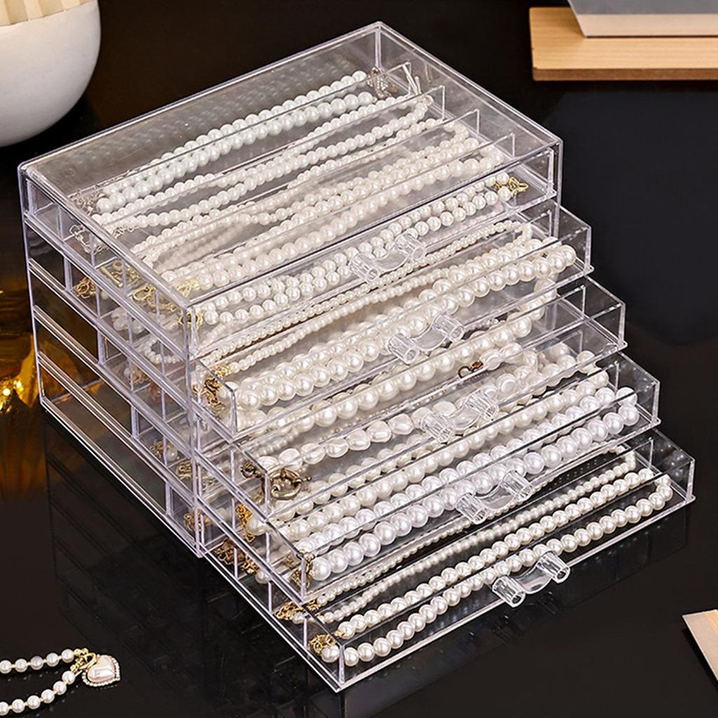 1pc Transparent necklace storage box, jewelry tray, necklace display cabinet, suitable jewelry storage drawer for women