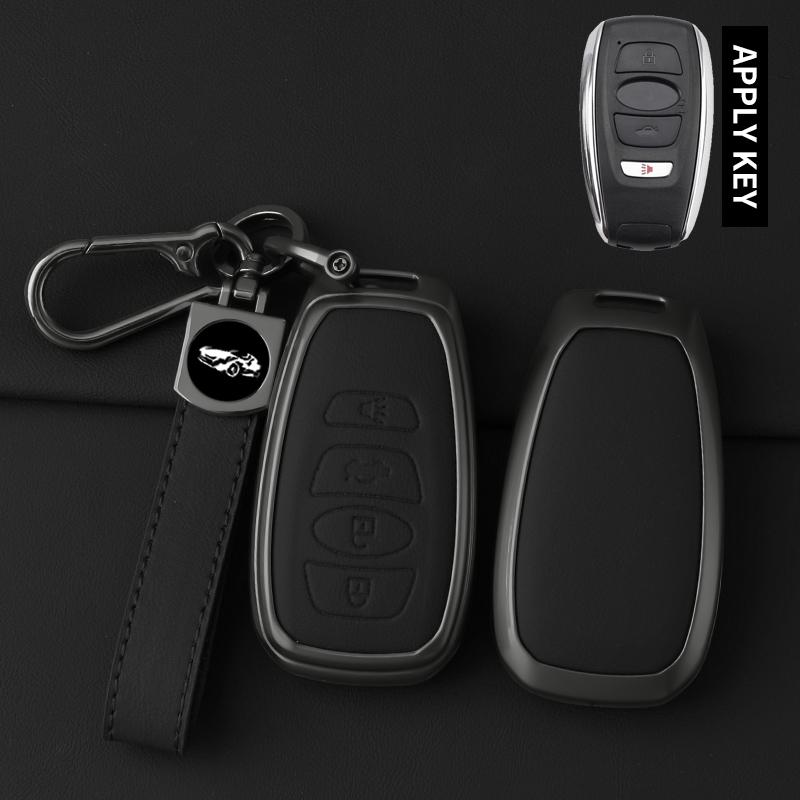 For Subaru Sti Brz Wrx Xv Ascent Forester Outback Impreza Legacy Car Key Cover Leather Zinc Alloy Key Case Case