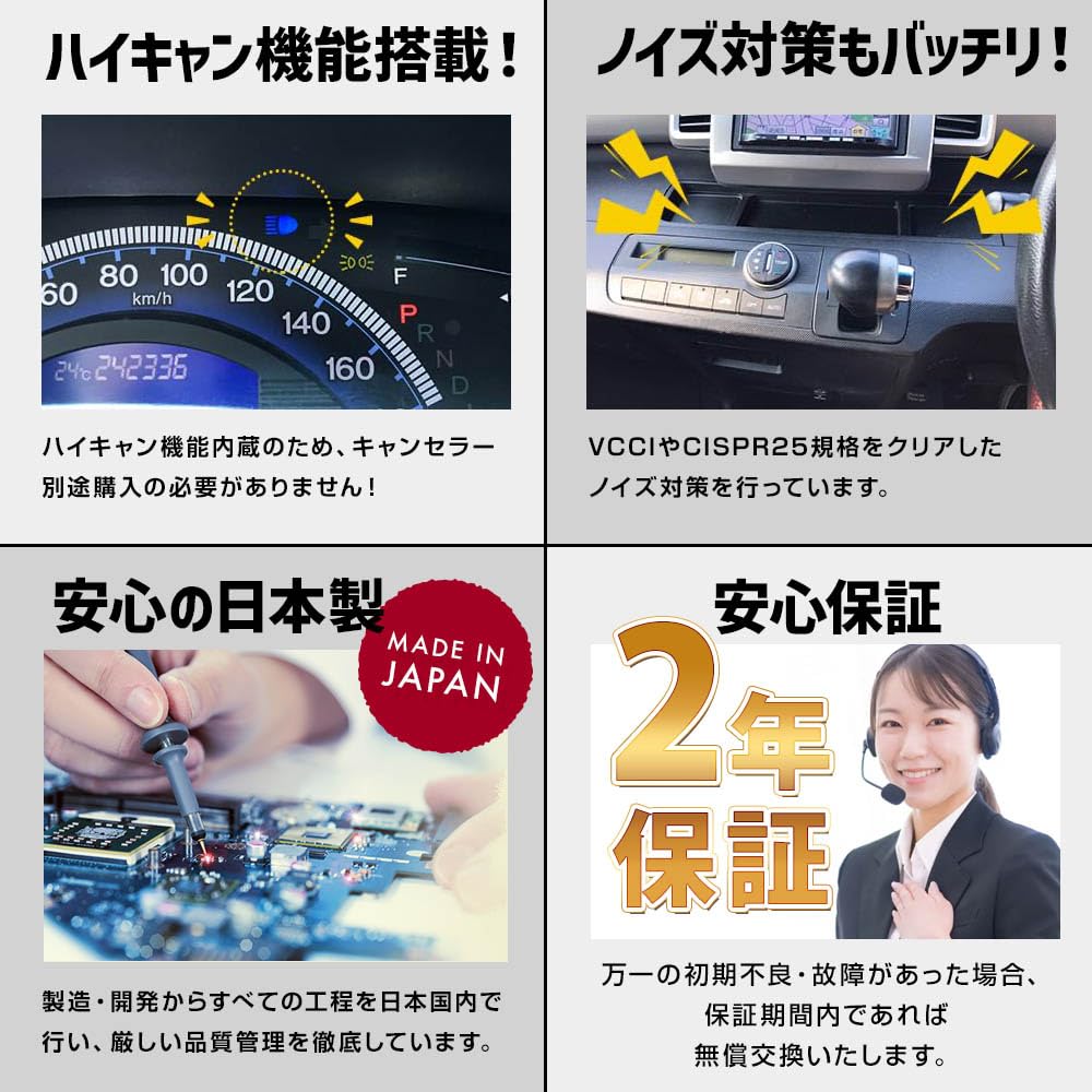 Sphere Light SRHB045-02 2 Car LED Headlight, RIZING2, HB3/HB4/HIR2 (12/24 V) 4,500K, 4,800 lm (Sunlight), Made in Japan