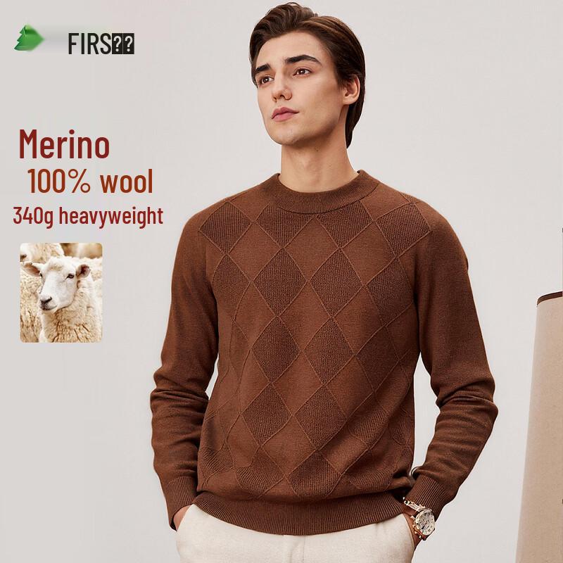 

Мужской толстый свитер Shanshan из 100% чистой шерсти с круглым вырезом 2XL