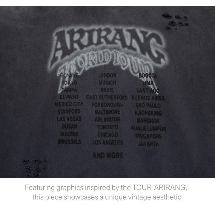 Official BTS WORLD TOUR 'ARIRANG' Zip-up Hoodie (Charcoal) - Limited Tour Edition