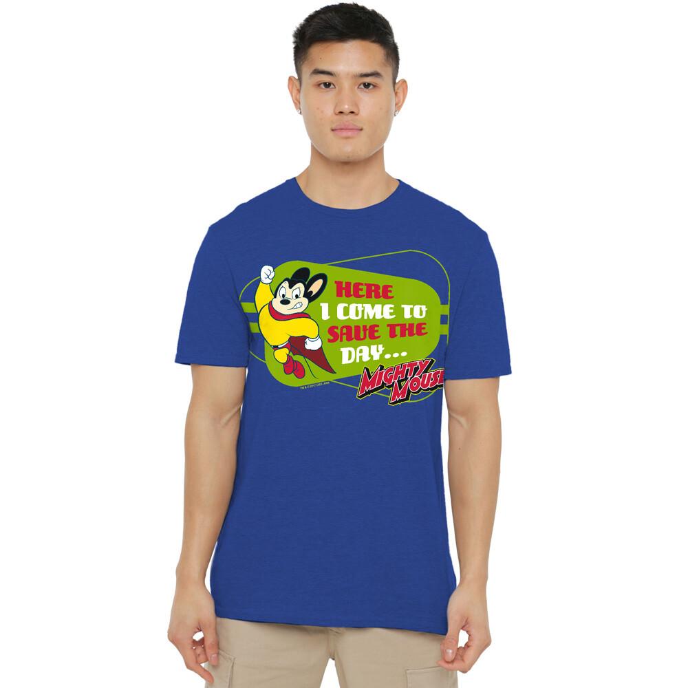 Mighty Mouse Here I Come T-Shirt S-2XL-Royal Blue S