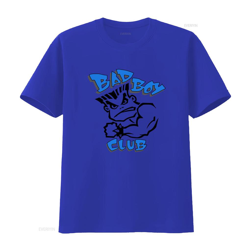 Vintage Bad Boy Club Print T Shirt Retro Style Bold Design Perfect for Trendsetters Vintage Washed Versatile Fashion Breathable