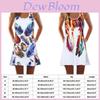 Vintage Boho Dameslos Zomer Mouwloos 3D Bloemenprint Tank Mini Jurk Voor Moeiteloze Stijl