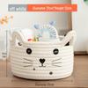 Colorful Cat Cotton Rope Storage Basket for Cosmetics, Toys, Keys & Books