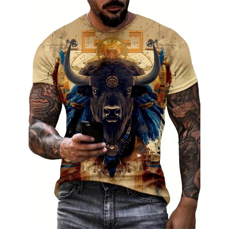 Men's New Summer Trend Top Fashion Cartoon Print Cool T-Shirt