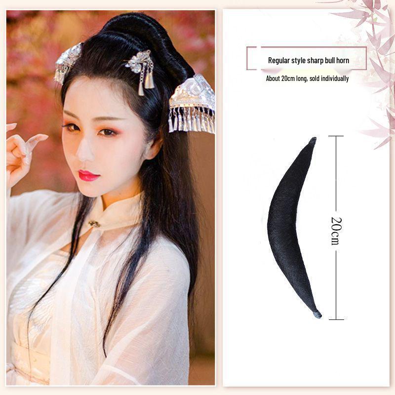 Tang Dynasty Wig Bag: Style-Ready Head-Covering with Side Ties, Hanfu-Inspired Round Hair Roller Pad.