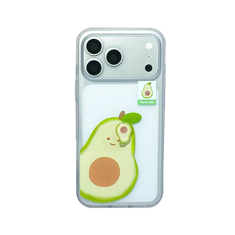 Summer Cartoon Fruit Rotating Phone Case for Apple 17ProMax - Durian & Guava Design