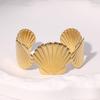 Non-tarnish Minimalist Europe and The United States Stainless Steel Wide Version Scallop Opening Bracelet Women's Niche Light