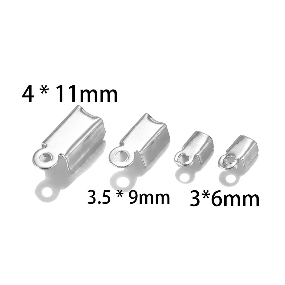 200 pcs/lot Metal End Caps Gold Bronze End Clasps For Leather Cord Crimp Bead Connectors DIY Jewelry Making Findings