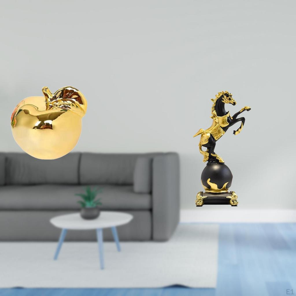 Fruit Horse Sculpture Ceramic Figurine Modern Statue Collection Craft Delicate Ornament Desktop