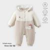 Autumn/Winter Hooded Baby Romper: Thick Cotton Jumpsuit for Newborns