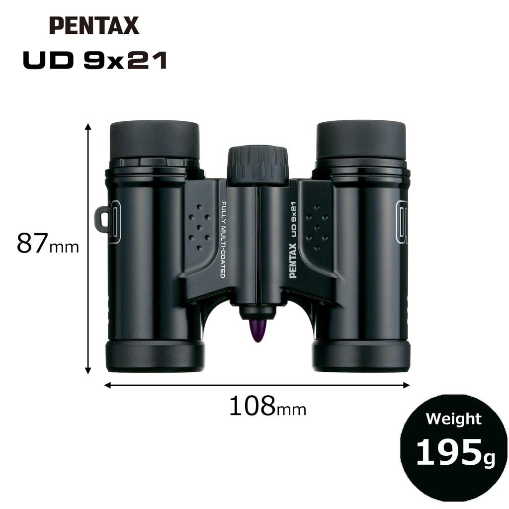 Pentax UD 9x21 Binoculars In Clear Field of Lightweight Body with Roof and Fully Optics Ensure Excellent Image Performance for and Black. Bright,