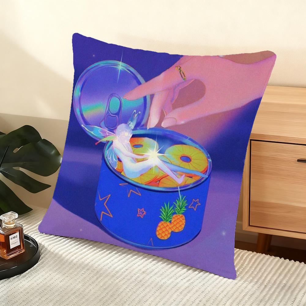 Cushion Cover Silky Short Plush Home Sofa Cushion Cover - Invisible Zipper Home Decoration Neon Dream