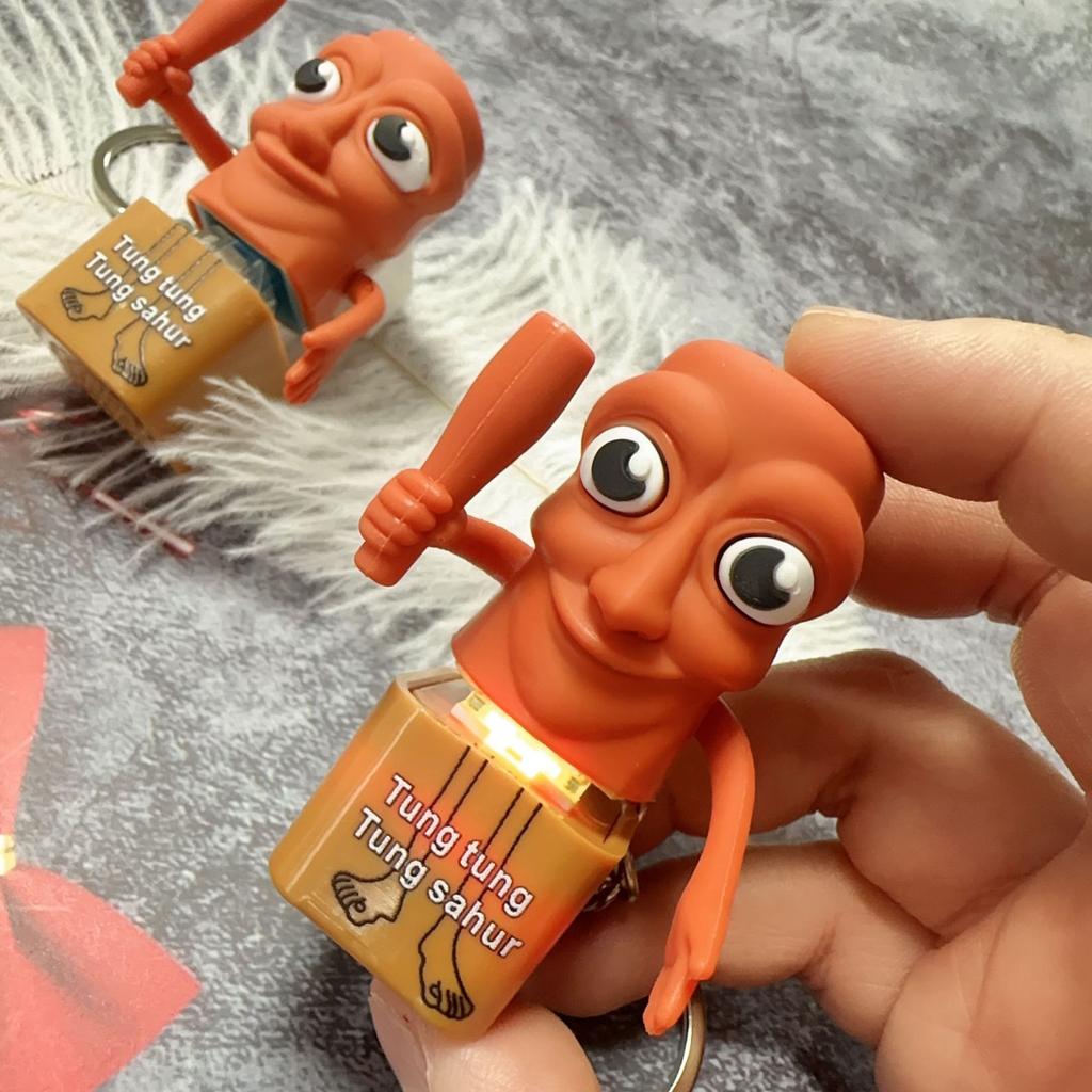 New Tung Tung Tung Sahur Stickman Desktop Ornament Model Creative Quirky Press And Light Up Stress Relieving Toys Ornaments