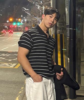 POLYGRAM Textured Striped Collared Short Sleeve Knit - Black
