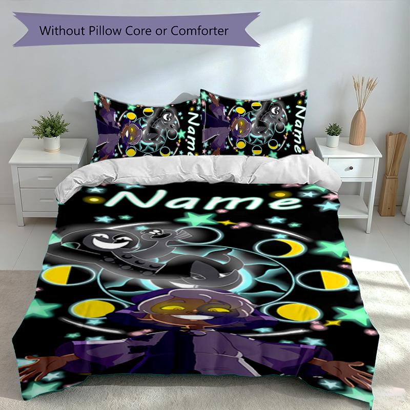 3pcs Custom Name The Owl House Bedding Set,Includes 1 Duvet Cover and 2 Pillowcases,All-season Bedroom Decor