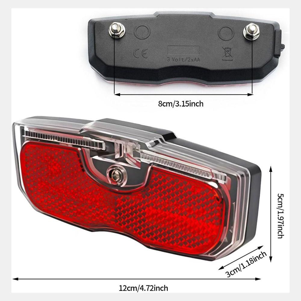 Red Bike Tail Light Battery Powered Bike Reflectors Professional Luggage Rack Reflector Cycling