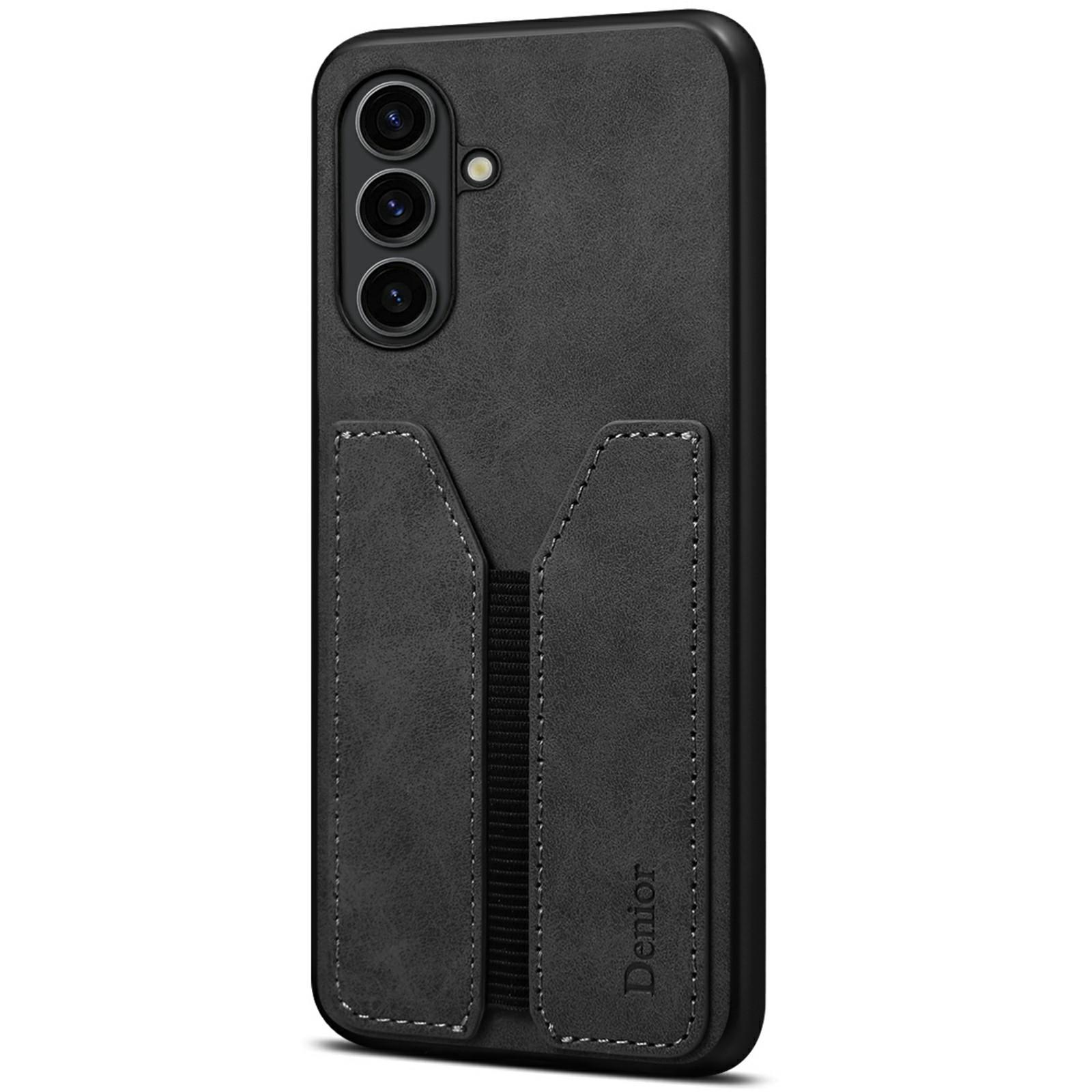 

DENIOR For Samsung Galaxy A36 5G Case Elastic Card Holder PU Leather+TPU+PC Phone Cover Brown