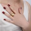 Gold Water Drop Silver Crystal Pearl Jewelry Geometric Women's Independent Packaging Bare Gold Ring
