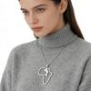 Unique Cultural Jewelry African Map Egyptian Queen Necklace Featuring Stainless Steel Pendant Design For Men Women