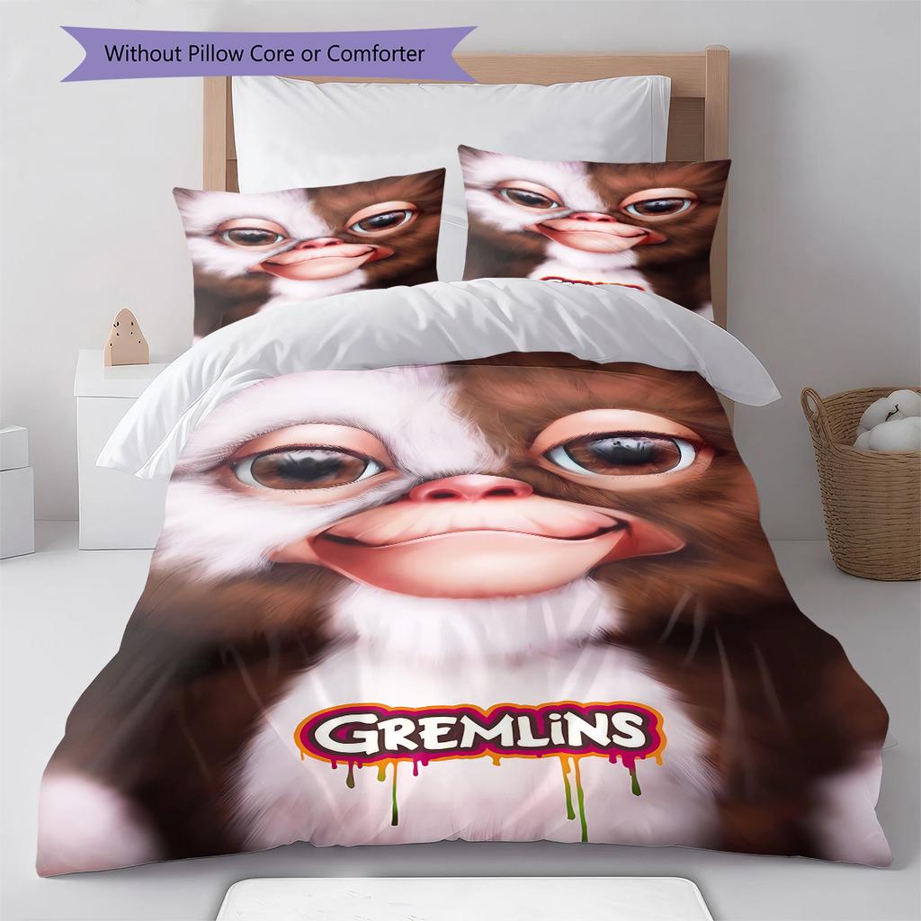 Gremlins Pattern Bedding,Quilt Set Quilt Cover Pillowcase Home Birthday Gift (1 * duvet cover + 2 * pillowcase, without core)