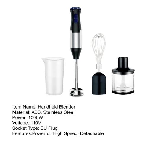 Batidora eléctrica de mano con hoja de acero inoxidable, velocidad ajustable, enchufe europeo, 220V, Kit de picadora de carne eléctrica