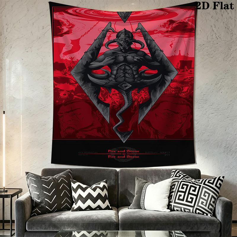 The Elder Scrolls Wall Hanging Printed Fabric Blanket Decorative Tapestries for Bedroom Living Room Home Decor