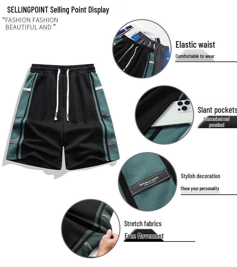 M-6XL Men's American Plus Size Summer Casual Basketball Shorts - Trendy, Loose Mid-Length Sports Pants
