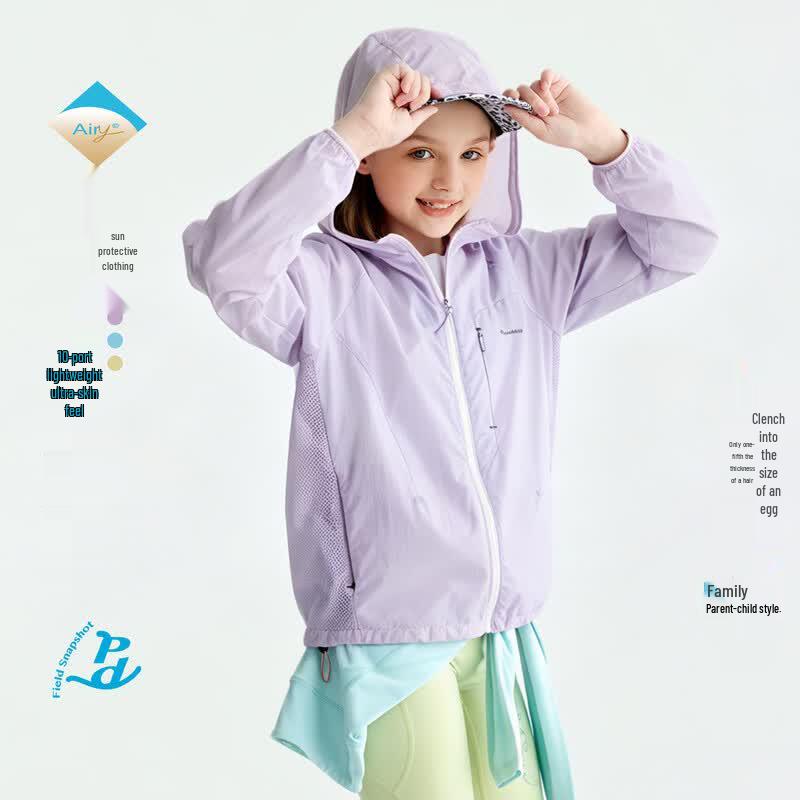 Unisex Kids Hooded UPF 50+ Sun Protection Jacket
