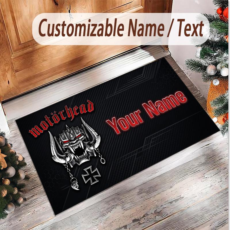 Personalized Crystal Velvet Carpet Motorhead Pattern Non Slip Floor Rug
