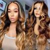 13*4 Front Lace Wig Women With Large Wave Highlights Long Curly Hair Fluffy Full Headgear