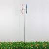 Metal Windmill Feature With Bright Red And Dark Blue Blades Great For Garden Landscape Lawn Yard And Deck Enhancement