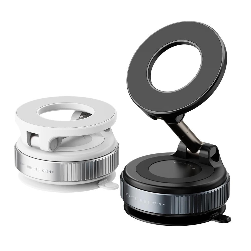Magnetic Vacuum Adsorption Car Phone Mount 360° Rotatable Vacuum Suction Cup Car Phone Stand Foldable Car Navigation Holder