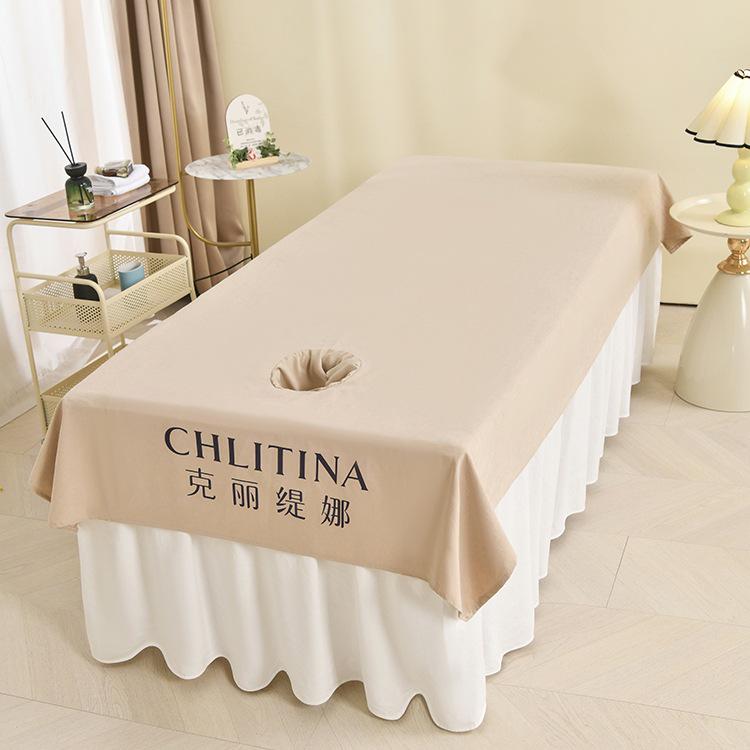 Customizable Massage Bed Sheet with Face Hole - Anti-Dirty and Enlarged for Salon Use