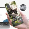 Cartoon Cute Cat Fish Aesthetic Cover Phone Case For Samsung Galaxy A12 A22 A32 A52 A72 A02S Phone Case Note 20 Ultra 10 S10 Plu