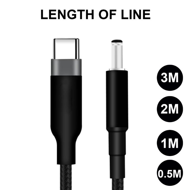 Fast Charging Laptop Power Cord USB C To DC5.5x2.1mm 20V PD100W for Notebooks Power Supply Charging Cable Braided Wire