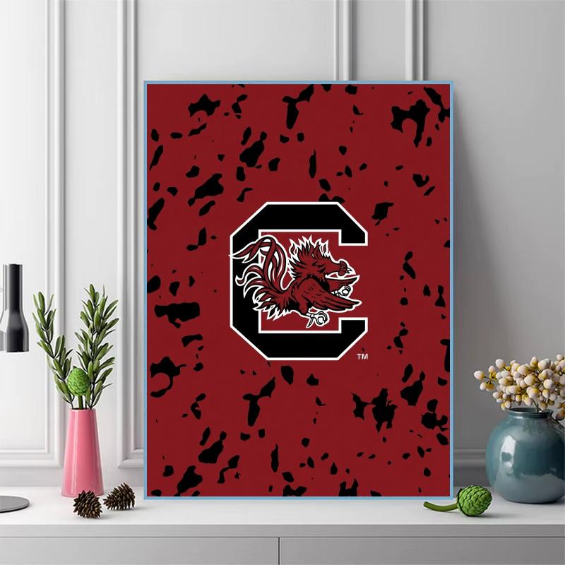 South Carolina Gamecocks 100% Round Full Drill 5D DIY Diamond Painting Embroidery Cross Stitch Rhinestone Décor